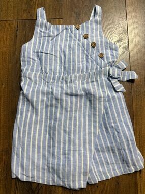 Haute Hippie Kids Style Girls Blue Striped Romper Size 5/6